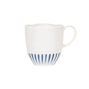 Polished Delft Blue Striped Ceramic Coffee Mug