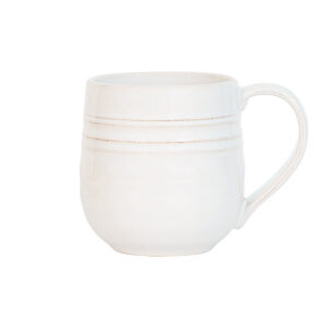 Textured White Layered Ceramic Coffee Mug