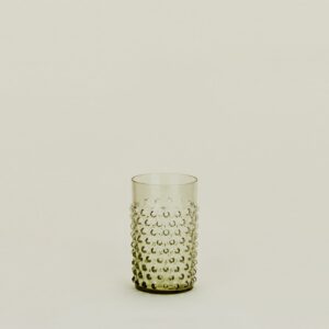 Olive Hobnail Crystal Tumbler