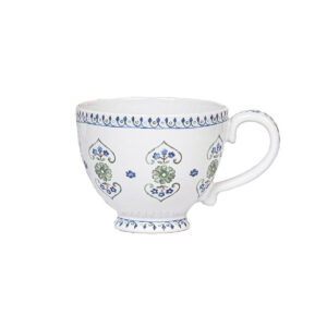 Decorative Soft Blue Ceramic Breakfast Cup