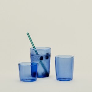 Blue Stackable Borosilicate Glass Set