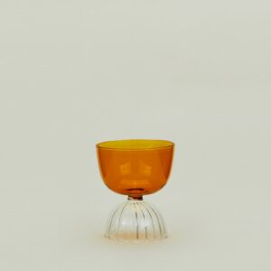 Sculpted Amber Drinking Glass
