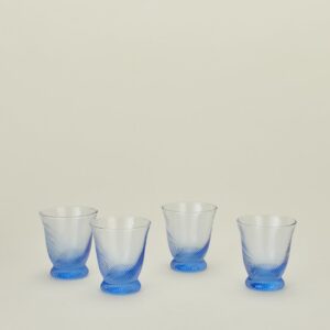 Light Blue Spiral Drinking Glass Set