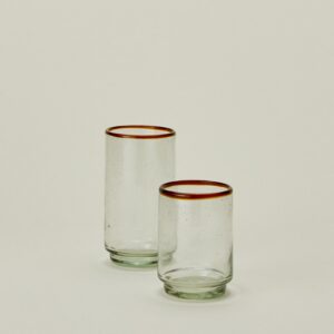 Amber Rim Stackable Drinking Glass