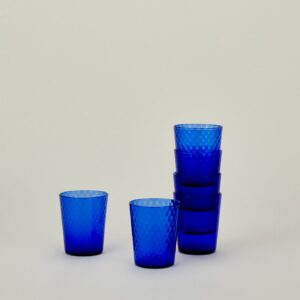 Cobalt Faceted Venetian-Style Tumbler Set