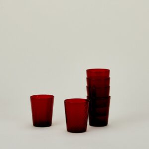 Red Faceted Venetian-Style Tumbler Set